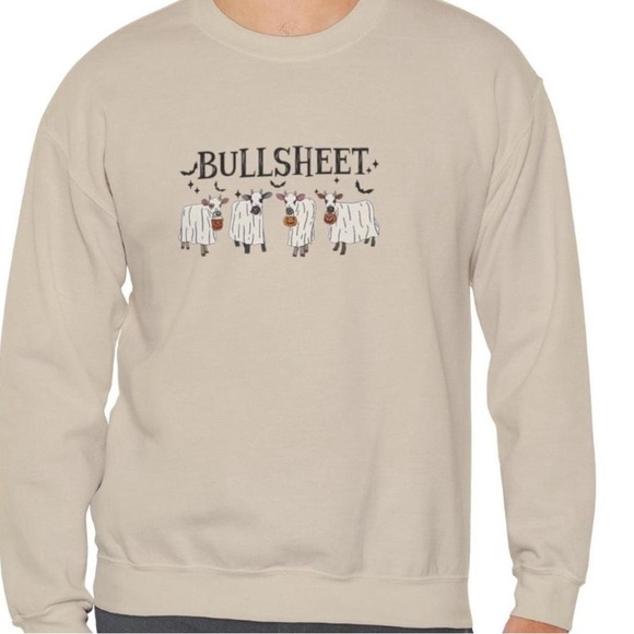 Handmade Gildan Unisex Beige Graphic Crewneck Sweatshirt - Picture 1 of 3